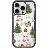 Prozirna maska s božićnim uzorkom za iPhone 15 Pro Max - zelena