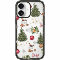 Prozirna maska s božićnim uzorkom za iPhone 17 - zelena