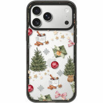 Prozirna maska s božićnim uzorkom za iPhone 17 Pro Max - zelena