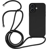 Silikonska maska s vezicom za iPhone 17 - crna