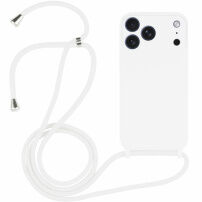 Silikonska maska s vezicom za iPhone 17 Pro Max - bijela