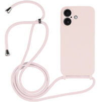 Silikonska maska s vezicom za iPhone 16 Plus - staroružičasta