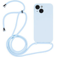 Silikonski etui s uzicom za iPhone 15 - plavi