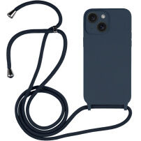 Silikonski etui s uzicom za iPhone 14 - tamno plavi