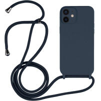 Silikonska maska s vezicom za iPhone 12 - tamnoplava