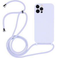Silikonska maska s vezicom za iPhone 12 Pro - svijetlo ljubičasta