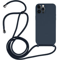 Silikonska maska s vezicom za iPhone 12 Pro - tamnoplava