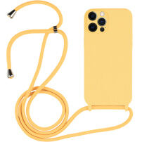 Silikonski etui s uzicom za iPhone 12 Pro Max - žuti