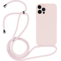 Silikonska maska s vezicom za iPhone 12 Pro Max - staro ružičasta