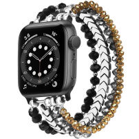xDfind Remen/narukvica za sat s perlicama za Apple Watch 42mm / 41mm / 40mm / 38mm - crno-zlatni