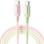 Toocki TQ-C108 kabel za punjenje i prijenos podataka - USB-C na USB-C - 2 m - zeleno-ružičasti