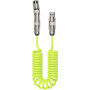 WEKOME WDC-80 2u1 spiralni kabel za punjenje i prijenos podataka - USB-C / USB-A na USB-C / Lightning - 1,8 m - neonsko zeleni