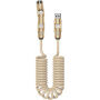 WEKOME WDC-80 2u1 spiralni Kabel za punjenje i podatke - USB-C / USB-A na USB-C / Lightning - 1,8 m - bež