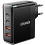 ESSAGER ES-CD37 punjač za mobitel za brzo punjenje s priključcima 2x USB-C / 2x USB-A - 100W - crni