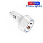 P78 set auto punjača s portovima USB-C / USB-A i kabela USB-C na USB-C / Lightning - 55W - 1 m - bijela