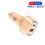 P78 set auto punjača s portovima USB-C / USB-A i kabela USB-C na USB-C / Lightning - 55W - 1 m - ružičasta