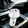 P78 set auto punjača s portovima USB-C / USB-A i kabela USB-C na USB-C / Lightning - 55W - 1 m - ružičasta