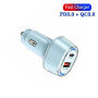 P78 set auto punjača s portovima USB-C / USB-A i kabela USB-C na USB-C / Lightning - 55W - 1 m - plava