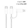 P78 set auto punjača s portovima USB-C / USB-A i kabela USB-C na USB-C / Lightning - 55W - 1 m - plava