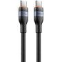 WEKOME WDC-C32 pleteni kabel za punjenje i prijenos podataka - USB-C na USB-C - 1,2 m - crni
