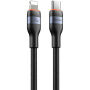 WEKOME WDC-C33 pleteni kabel za punjenje i prijenos podataka - USB-C na Lightning - 1,2 m - crni