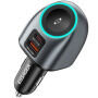 ESSAGER ES-CC31 auto punjač s portovima USB-C / USB-A i integriranim punjačem za Apple Watch - 50W - sivi