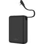 FIXED Zen 20 Loop powerbank s integriranim kabelom USB-C i priključcima USB-C / USB-A - 20 000 mAh - crna
