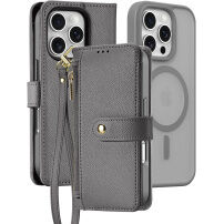 DUX DUCIS Odvojiva preklopna torbica Lawa 2u1 s MagSafe i novčanikom za iPhone 16 Pro - siva