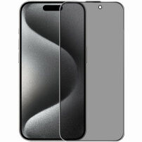 Rurihai kaljeno Anti-Spy staklo s crnim okvirom za iPhone 15 Pro