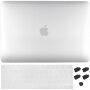 ENKAY 3u1 sjajan maskica s ultra tankom folijom za zaštitu EU tipkovnice i s umetcima priključaka protiv prašine za MacBook Pro 15" s Touch Barem (A1707 / A1990) - čist