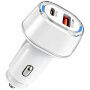 P78 auto punjač s portovima USB-C / USB-A - 55W - bijeli
