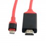 High speed kabel 4K HDMI male / USB-C za iPhone / iPad / MacBook - 2 m - crvena