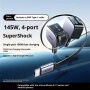 UGREEN EC604 komplet auto punjača s portovima 2x USB-C / USB-A i izvlačnog USB-C Kabel - 145W - 70 cm - siva