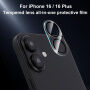XDcase Kaljeno staklo za zaštitu leća stražnje kamere za iPhone 16 / 16 Plus - crno