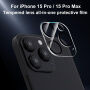 XDcase Kaljeno staklo za zaštitu leća stražnje kamere za iPhone 15 Pro / 15 Pro Max - crno