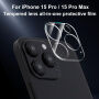 XDcase Kaljeno staklo za zaštitu leća stražnje kamere za iPhone 15 Pro / 15 Pro Max - prozirno