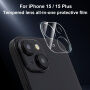 XDcase Kaljeno staklo za zaštitu leća stražnje kamere za iPhone 15 / 15 Plus - prozirno