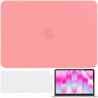 ENKAY 3u1 mat maska s ultra tankom maskom EU tipkovnice i folijom za zaslon za MacBook Neo (A3404) - ružičasta