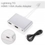 Adapter 8pin Lightning male za HDMI / VGA / audio female za iPhone / iPad - bijela