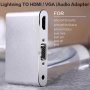 Adapter 8pin Lightning male za HDMI / VGA / audio female za iPhone / iPad - bijela