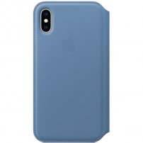 Apple Folio kožna flip futrola za iPhone XS - kukuruzno-plava