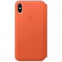 Apple Folio kožna flip futrola za iPhone XS Max - tamnonarančasta