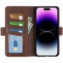 Preklopna futrola od PU kože za iPhone 15 Pro Max - smeđa