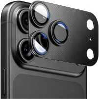 ENKAY Kaljeno staklo s metalnim okvirom za zaštitu leća kamere za iPhone 18 Pro Max - crno