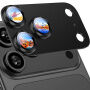 Rurihai Kaljeno staklo s metalnim okvirom za zaštitu leća kamere za iPhone 18 Pro Max - crno