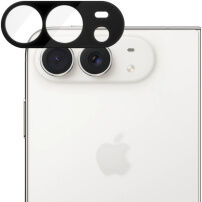 Kaljeno staklo s okvirom za zaštitu leća stražnje kamere za iPhone Duo - crno
