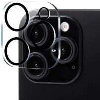 XDcase Kaljeno staklo za zaštitu leća stražnje kamere za iPhone 15 Pro / 15 Pro Max - crno