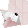 XDcase futrola s origami stalkom i prostorom za Apple Pencil za iPad Air 13" (2024-2026) / Pro 12,9" (2018-2022) - ružičasta