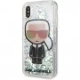 Karl Lagerfeld Iridescente maskica sa šljokicama za iPhone X / XS - proziran