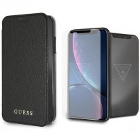 Guess Bundle futrola i kaljeno staklo za iPhone XR - crna